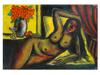 ATTR TO KH ARA INDIAN FEMALE NUDE OIL PAINTING PIC-0