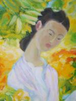 ATTR TO LE PHO VIETNAMESE PORTRAIT OIL PAINTING