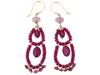 VINTAGE GOLD AND RAW RUBY LADIES DROP EARRINGS PIC-0