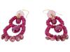 VINTAGE GOLD AND RAW RUBY LADIES DROP EARRINGS PIC-1