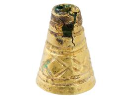 ANCIENT ROMAN GOLD ENGRAVED EARRING CONE SHAPED