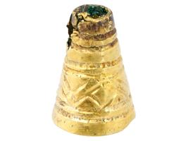 ANCIENT ROMAN GOLD ENGRAVED EARRING CONE SHAPED