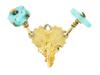 ANCIENT ROMAN GOLD TURQUOISE EARRING GRAPE DESIGN PIC-1