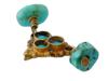 ANCIENT ROMAN GOLD TURQUOISE EARRING GRAPE DESIGN PIC-2