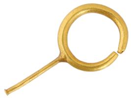 ANCIENT GOLD HOOP TYPE EARRING WITH A DECORATIVE PIN