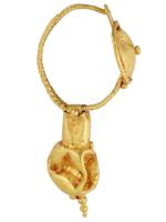 ANCIENT ARCHAEOLOGICAL ROMAN GOLD HOOP TYPE EARRING