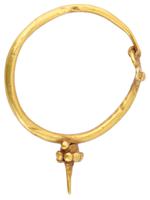 ANCIENT ARCHAEOLOGICAL ROMAN GOLD HOOP TYPE EARRING