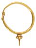 ANCIENT ARCHAEOLOGICAL ROMAN GOLD HOOP TYPE EARRING PIC-1