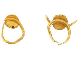 ANCIENT ARCHAEOLOGICAL ROMAN GOLD HOOP TYPE EARRINGS