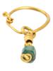 ANCIENT ROMAN EMPIRE GOLD EARRING WITH GREEN BEAD PIC-3