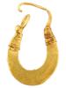 ANCIENT ARCHAEOLOGICAL ROMAN CRESCENT GOLD EARRING PIC-1