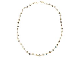 ANCIENT ROMAN GOLD AND GLASS BEAD NECKLACE