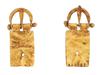 ANCIENT ARCHAEOLOGICAL ROMAN GOLD BUCKLE EARRINGS PIC-0