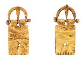 ANCIENT ARCHAEOLOGICAL ROMAN GOLD BUCKLE EARRINGS