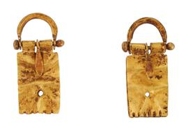 ANCIENT ARCHAEOLOGICAL ROMAN GOLD BUCKLE EARRINGS