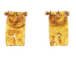 ANCIENT ARCHAEOLOGICAL ROMAN GOLD BUCKLE EARRINGS