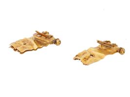 ANCIENT ARCHAEOLOGICAL ROMAN GOLD BUCKLE EARRINGS