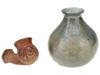 ANCIENT OTTOMAN ISLAMIC GLASS VASE AND TERRACOTTA PIPE PIC-0