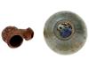 ANCIENT OTTOMAN ISLAMIC GLASS VASE AND TERRACOTTA PIPE PIC-1