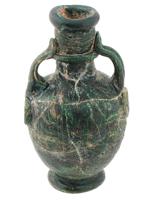 ANCIENT ROMAN GLASS PERFUME BOTTLE WITH HANDLES