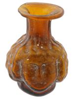 ANCIENT ROMAN GLASS BOTTLE WITH RELIEF FACE IMAGES