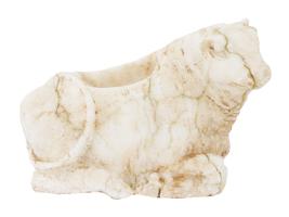 ANCIENT HAND CARVED MARBLE COW FIGURINE CA 1000 BC