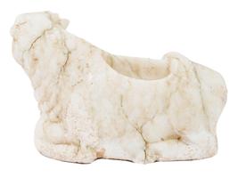 ANCIENT HAND CARVED MARBLE COW FIGURINE CA 1000 BC