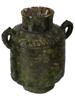 ANTIQUE OTTOMAN PERIOD GREEN GLAZED JAR WITH HANDLES PIC-0