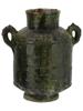 ANTIQUE OTTOMAN PERIOD GREEN GLAZED JAR WITH HANDLES PIC-1