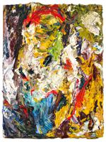 ABSTRACT OIL PAINTING ATTR TO FRANK AUERBACH