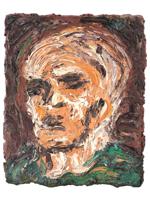 ABSTRACT PORTRAIT PAINTING ATTR TO FRANK AUERBACH