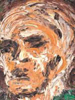 ABSTRACT PORTRAIT PAINTING ATTR TO FRANK AUERBACH