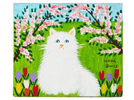 CANADIAN FOLK ART CAT OIL PAINTING BY MAUD LEWIS