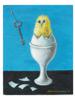 ATTR TO GERTRUDE ABERCROMBIE CHICKEN OIL PAINTING PIC-0