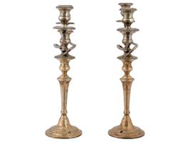 AMERICAN GORHAM WEIGHTED STERLING SILVER CANDELABRAS