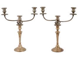 AMERICAN GORHAM WEIGHTED STERLING SILVER CANDELABRAS