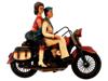 VINTAGE RESIN SCULPTURE MAN AND WOMAN ON A MOTORCYCLE PIC-2