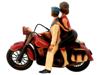 VINTAGE RESIN SCULPTURE MAN AND WOMAN ON A MOTORCYCLE PIC-1