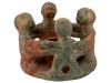 PRE COLUMBIAN TERRACOTTA CANDLE HOLDER FOUR FIGURES PIC-0