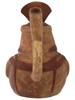 PRE COLUMBIAN STIRRUP BOTTLE WITH A SEATED FIGURE PIC-3