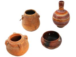 PRE COLUMBIAN TERRACOTTA ARTIFACTS POTS AND A JUG