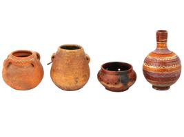 PRE COLUMBIAN TERRACOTTA ARTIFACTS POTS AND A JUG