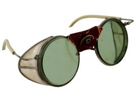 ANTIQUE AMERICAN AVIATOR GOGGLES W GREEN LENSES