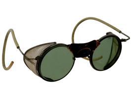 ANTIQUE AMERICAN AVIATOR GOGGLES W GREEN LENSES