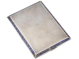 EARLY 20TH C EUROPEAN SILVER ENAMEL CIGARETTE CASE