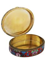 RUSSIAN GILT SILVER CLOISONNE ENAMEL TRINKET BOX