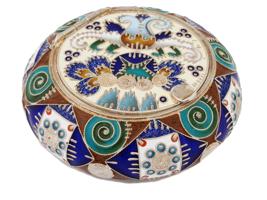 RUSSIAN SILVER CLOISONNE ENAMEL PILL BOX