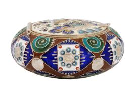 RUSSIAN SILVER CLOISONNE ENAMEL PILL BOX