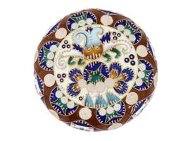 RUSSIAN SILVER CLOISONNE ENAMEL PILL BOX