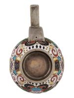 RUSSIAN GILT SILVER CLOISONNE ENAMEL KOVSH